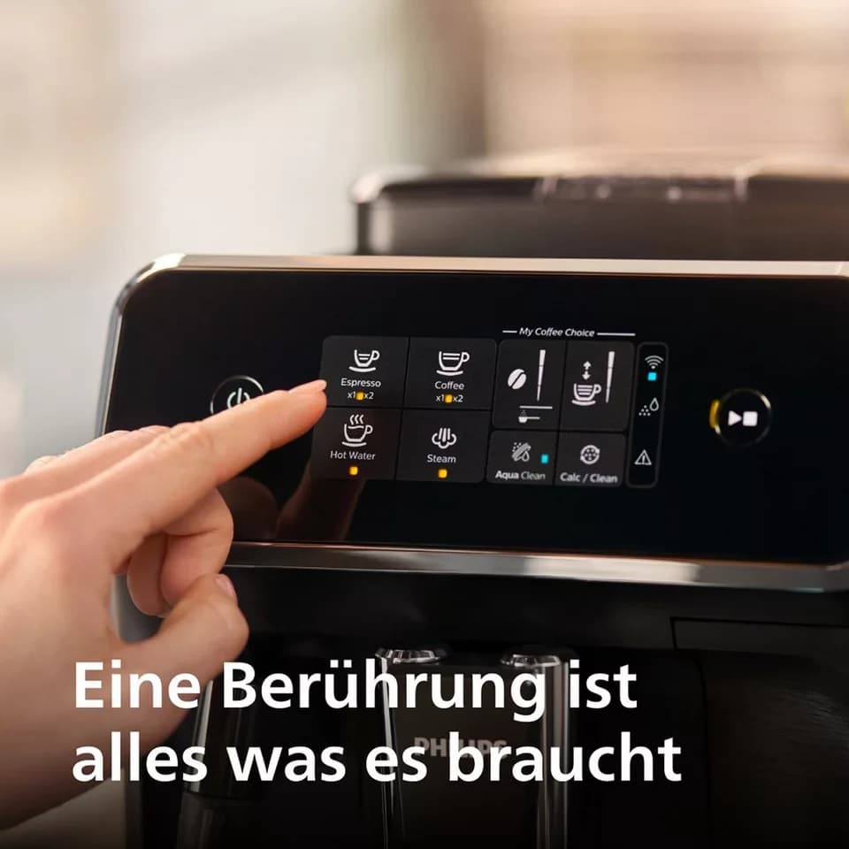Philips Kaffeevollautomat EP2220/10 2200 Serie, 2 Kaffeespezialitäten, Panarello Milchschäumer, anpassbarer Aromastärke - Thumbnail 5
