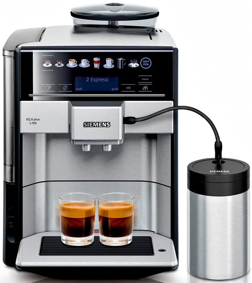 SIEMENS Kaffeevollautomat EQ6 plus s700 TE657M03DE, viele Kaffeespezialitäten, Doppeltassenfunk, Edelstahl-Milchbehälter, automatische Dampfreinigung, edelstahl - Thumbnail 2