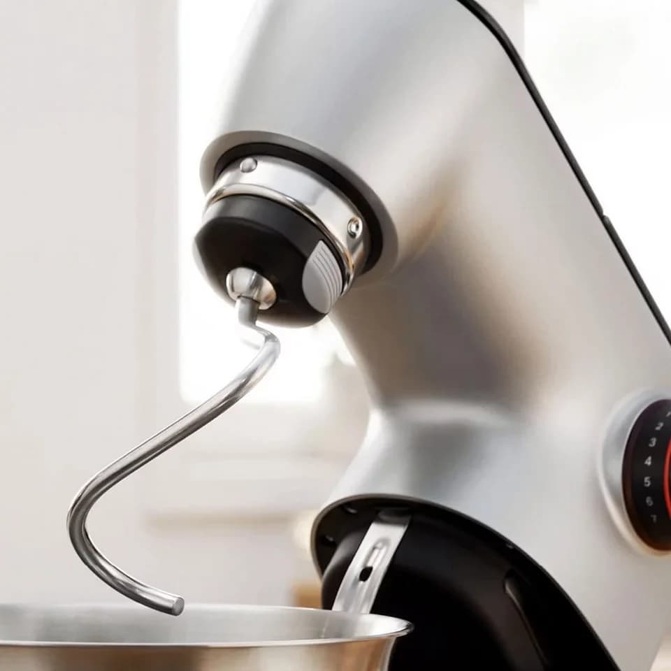 BOSCH Küchenmaschine Serie 8 MUM9D33S11, Durchlaufschnitzler, 3 Scheiben, silber, 1600 W, 5,5 l Schüssel, Edelstahlschüssel, Knethaken/Rühr-/Silikonbesen, spülm.fest - Thumbnail 5