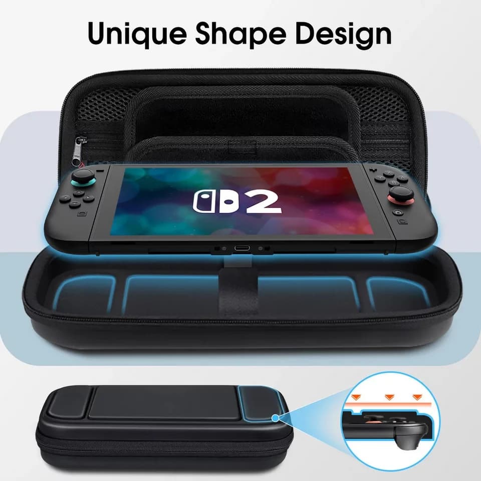 Fintie Nintendo-Schutzhülle Tasche für Nintendo Switch 2(2025 Modell) - Tragetasche, mit 20 Spielkartenhaltern und Haltegurt für Switch Konsole und Zubehör - Thumbnail 8