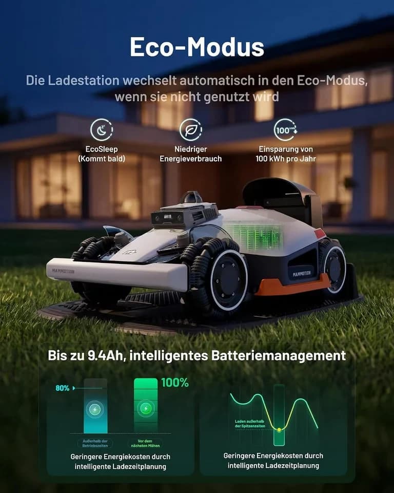 Mammotion Rasenmähroboter LUBA 3 AWD 1500 Mähroboter ohne Begrenzungskabel, bis 1500 m² Rasenfläche, (360° LiDAR + Dual-Kamera-KI-Vision), 360 LiDAR + KI-Vision, Allradantrieb, Auto-Kartierung, 4G-Modul, APP - Thumbnail 6