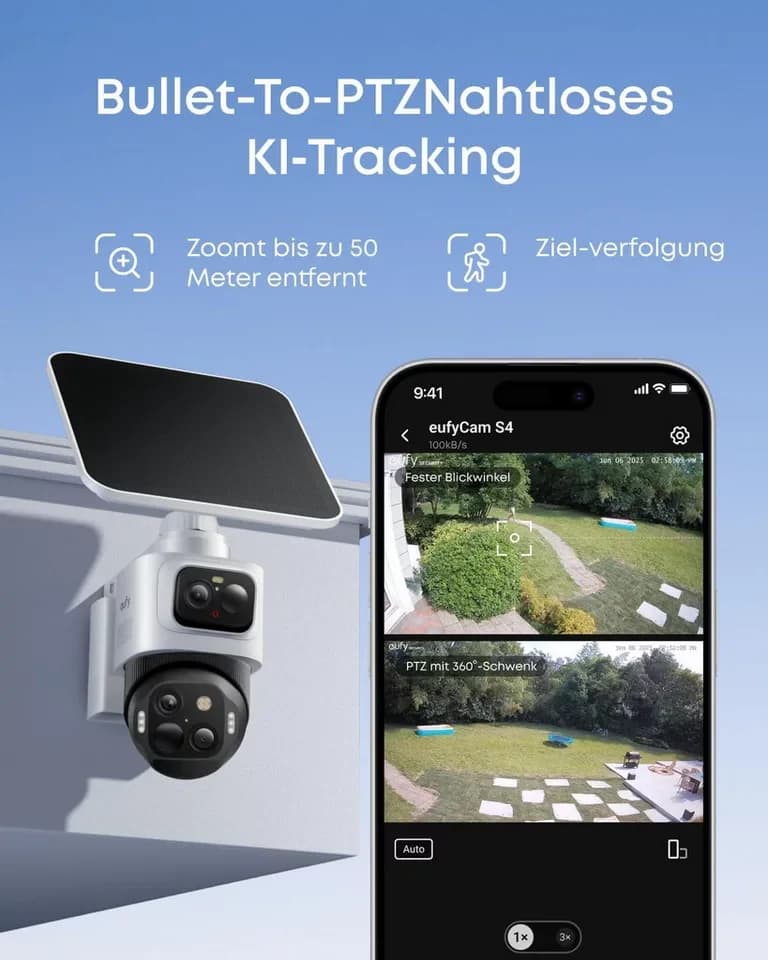 eufy Security Überwachungskamera eufy Security eufyCam S4 4K Kabellose Solar-Überwachungskamera Außen (Außenbereich, 1-tlg., eufyCam S4, Nachtsicht) - Thumbnail 3