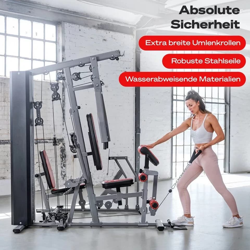 Sportstech Kraftstation HGX300, 50+ Übungen, Beinpresse, 16 Gewichtsblöcke - Thumbnail 6