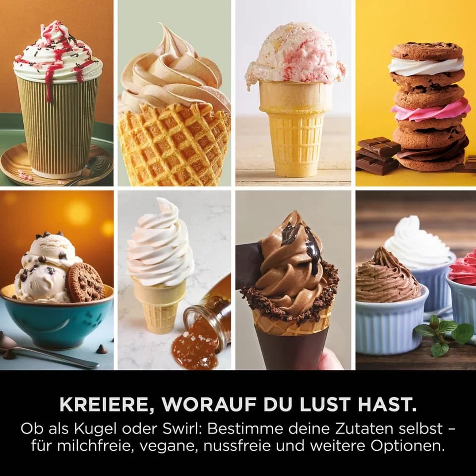 NINJA Eismaschine Ninja CREAMi Scoop & Swirl 13-in-1 Softeis- und Eismaschine NC702EU, 0,48 l, proteinreiche Leckereien mit weniger als 150 kcal - Thumbnail 5
