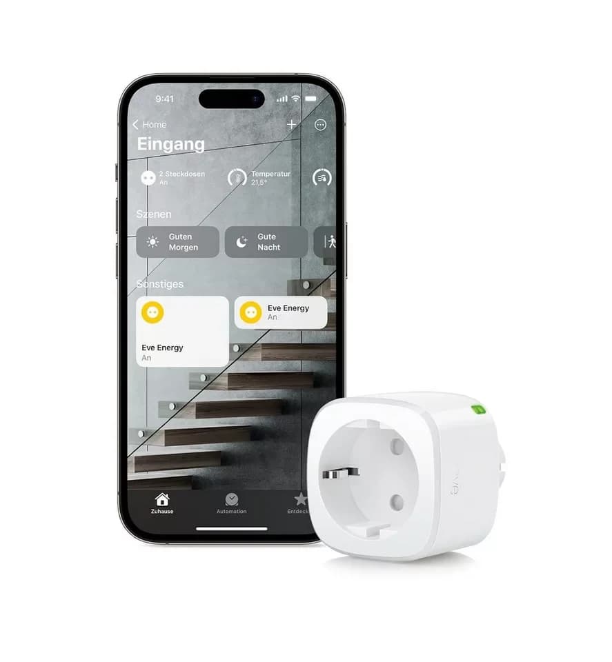 EVE Steckdose Eve Energy-Smarte Steckdose mit Verbrauchsmessung (Matter), 1-St., unterstützt Matter