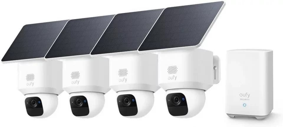 eufy Security Überwachungskamera eufy eufyCam E30 2K Kabellose Solar-Überwachungskamera Außen (Außenbereich, 4-tlg., 360°-Ansicht, 2K-Auflösung)