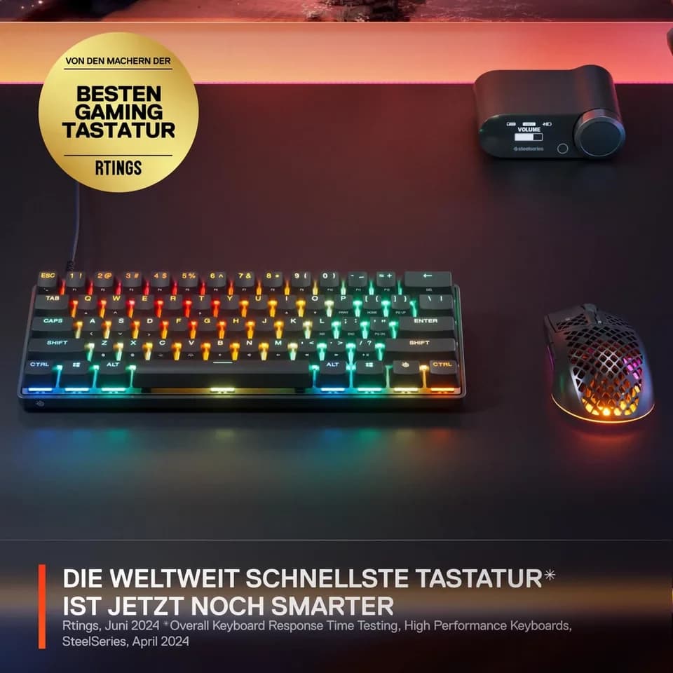 SteelSeries Apex Pro Mini Gen 3 DE Tastatur (Compacte Gaming-Tastatur mit anpassbaren Tasten) - Thumbnail 2