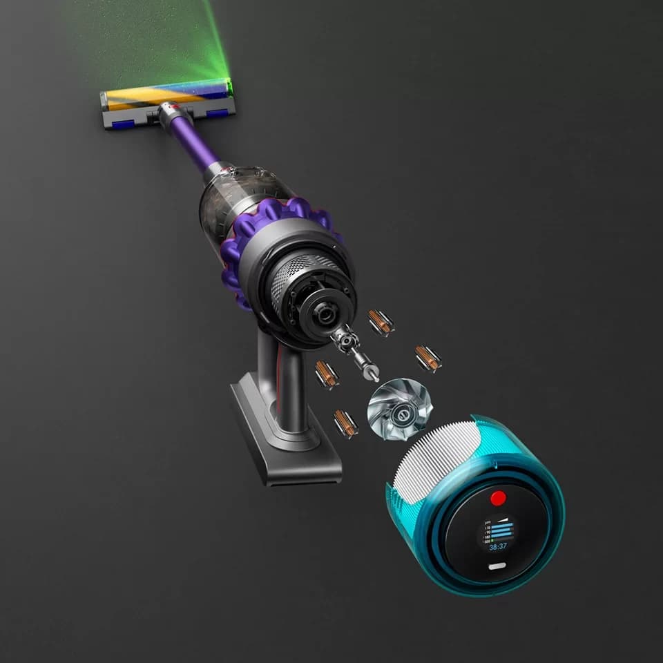 DYSON Akku-Hand-und Stielstaubsauger Dyson Gen5detect™ Absolute Nickel/Violett, 545 W, beutellos, 70 min Laufzeit, LED-Düse, Stauberkennungssensor - Thumbnail 7