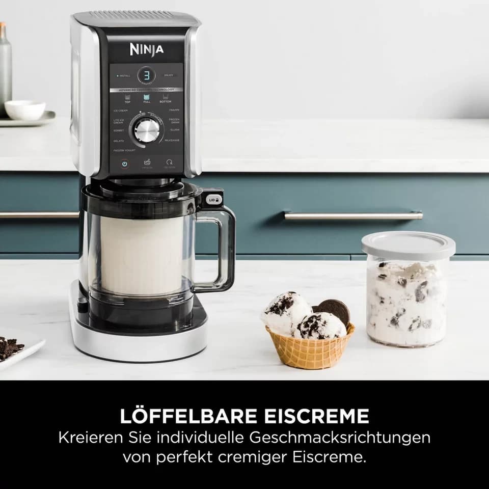 NINJA Eismaschine NC501EU Creami Deluxe, 10-in-1 Eis-und Eisgetränkmaschine, 800 W - Thumbnail 6