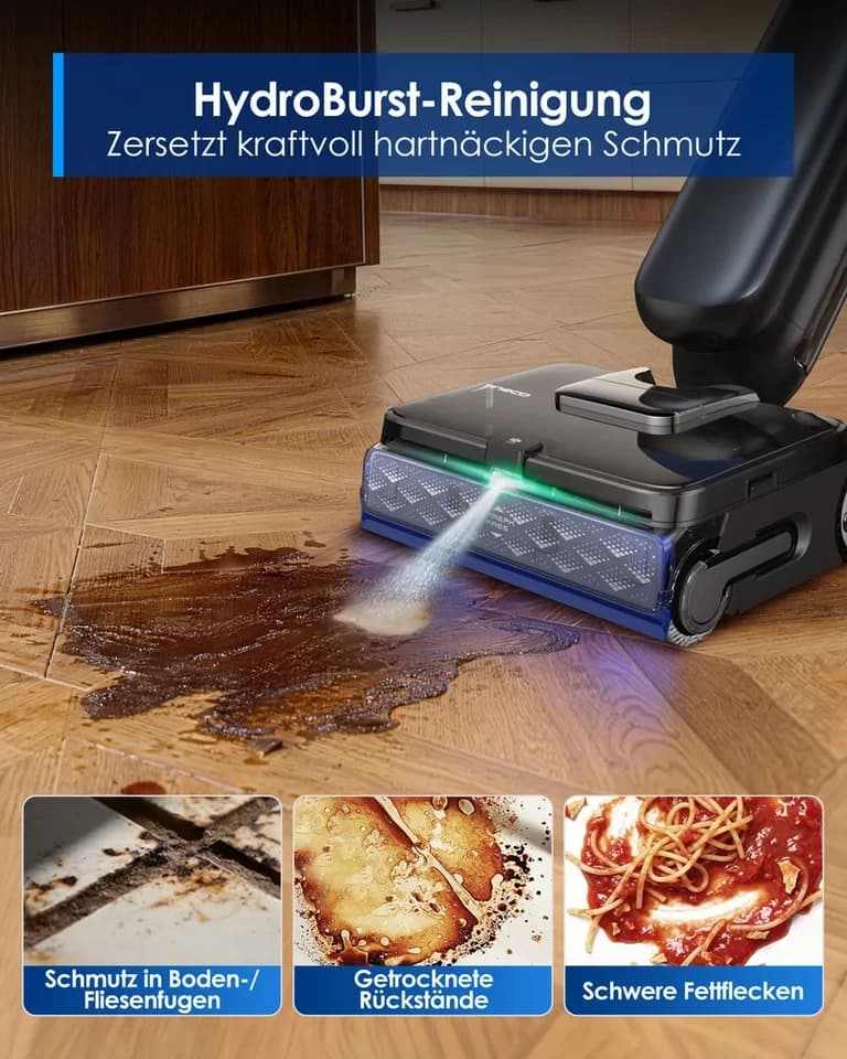 Tineco Nass-Trocken-Sauger FLOOR ONE Station S9 Artist mit 5 Liter Frischwasserstation, 230 W, 110° Grad Heißluft-Trocknung, 22.000 pa Saugleistung - Thumbnail 6