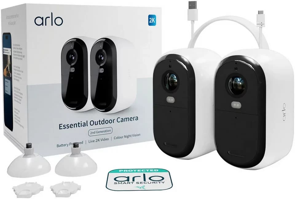 ARLO Überwachungskamera ARLO ESSENTIAL2 2K OUTDOOR CAMERA 2-PACK VMC3250-100EUS IP-Überwachun