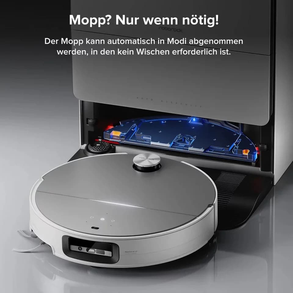 Roborock Nass-Trocken-Saugroboter Roborock Saros 10 Saugroboter mit Dual Anti-Tangle System & Dock Weiß, mit Beutel, AdaptiLift™ Chassis als Branchenpremiere - Thumbnail 4