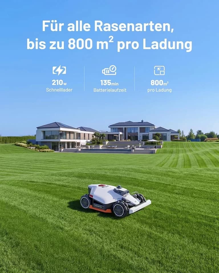 Mammotion Rasenmähroboter LUBA 3 AWD 1500 Mähroboter ohne Begrenzungskabel, bis 1500 m² Rasenfläche, (360° LiDAR + Dual-Kamera-KI-Vision), 360 LiDAR + KI-Vision, Allradantrieb, Auto-Kartierung, 4G-Modul, APP - Thumbnail 4