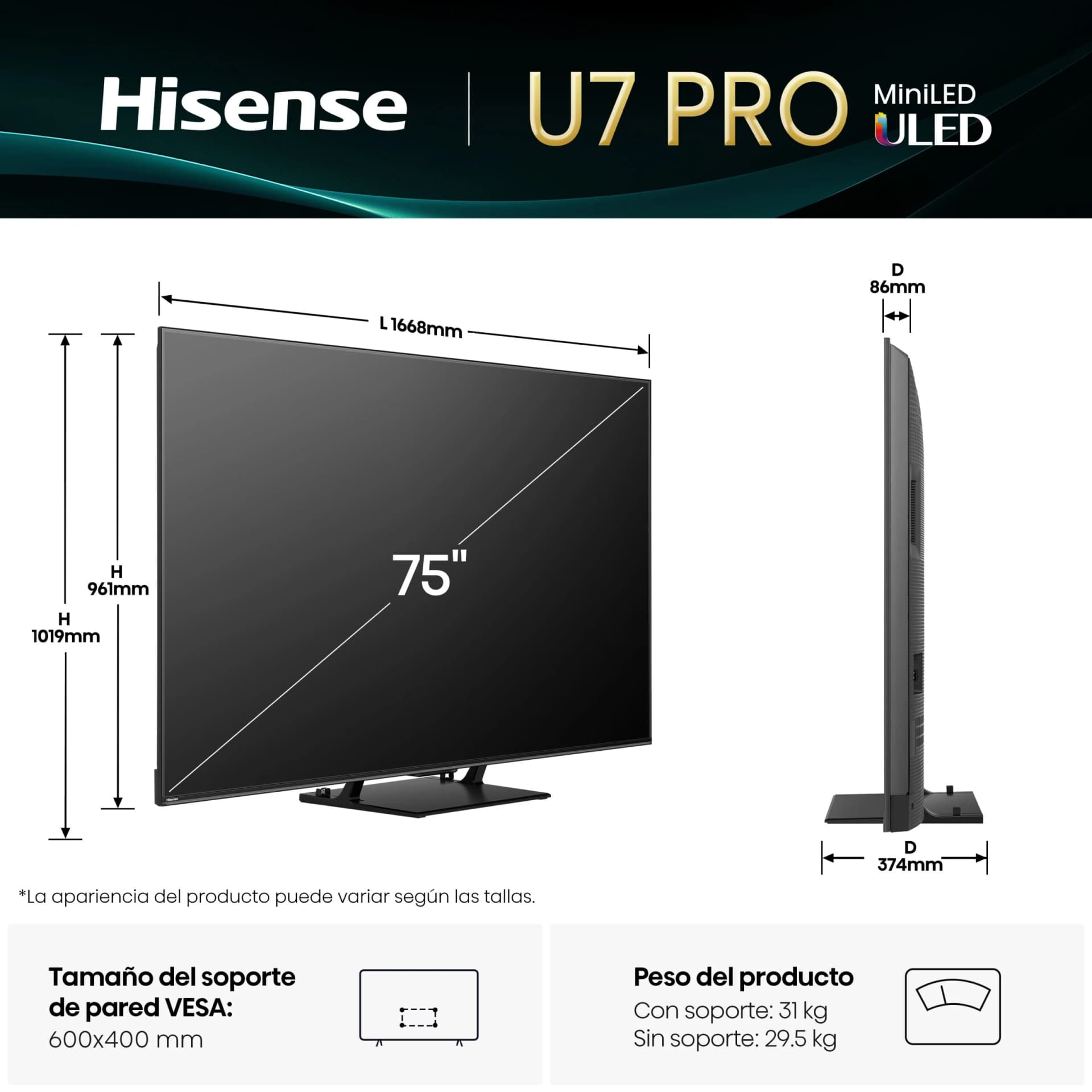 Hisense 75U7Q PRO 75 Zoll 4K Ultra HD ULED Mini-LED Smart TV (2025) - Thumbnail 6
