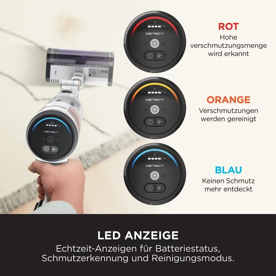 Shark Akku-Bodenstaubsauger Detect Clean & Empty kabelloser Staubsauger IW3612EUT, 240 W, beutellos, mit automatischem Entleerungssystem für Tierhaare - Thumbnail 6
