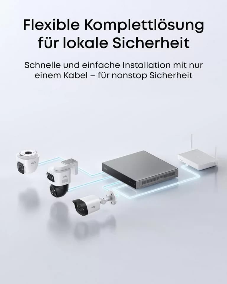 eufy Security IP-Überwachungskamera eufy PoE NVR Security System S4 Max, 3-Linsen Bullet-PTZ-Kameras (1-tlg., 4*PoE NVR Security System S4 Max, KI Auto-Framing&Tracking, Farbnachtsicht, Stroboskop) - Thumbnail 9