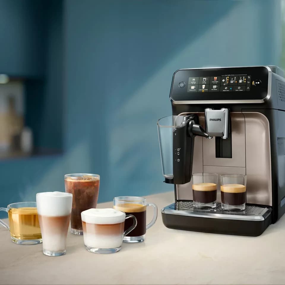 Philips Kaffeevollautomat EP3347/90 3300 Series, 6 Getränke (heiß oder eisgekühlt), LatteGo-Milchsystem, SilentBrew Technologie - Thumbnail 6