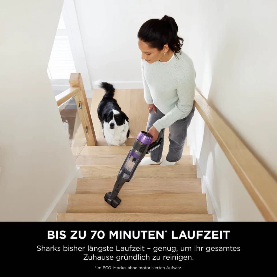 Shark Akku-Stielstaubsauger Shark PowerDetect Clean & Empty IP3251EUT, 380 W, beutellos, Akku-Staubsauger für Tierhaare, automatische Entleerungsstation - Thumbnail 9