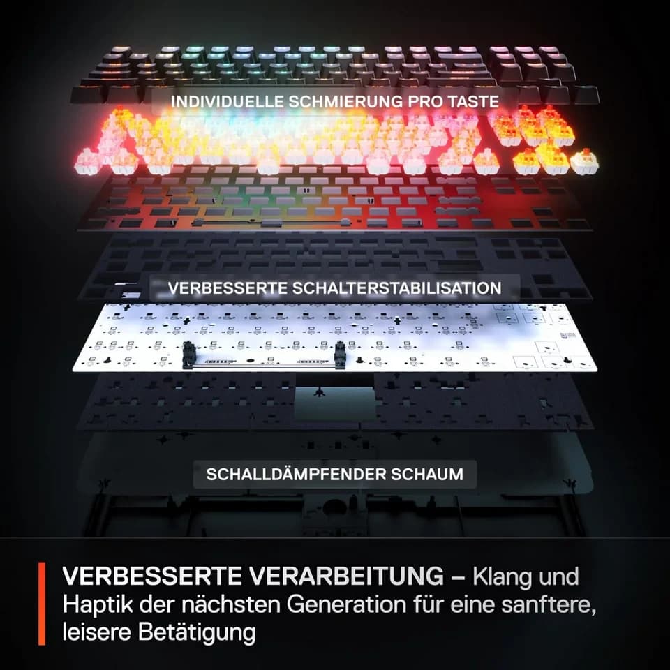 SteelSeries Apex Pro TKL Gen 3 DE Tastatur (OmniPoint 3.0, RGB-Beleuchtung, Kompakt, verstelbare Schalter) - Thumbnail 7