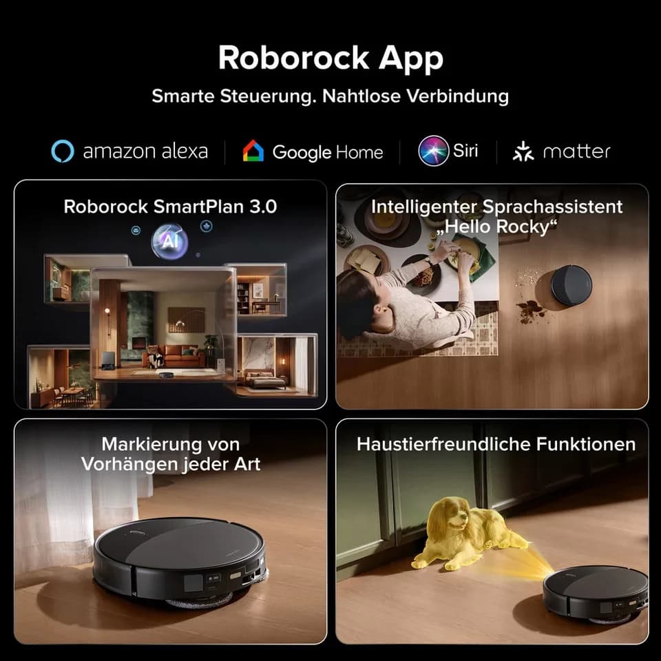 Roborock Saugroboter mit Wischfunktion roborock Saros 20, 36.000 Pa, Brandneues RockDock, AdaptiLift Chassis 3.0, 7,95cm Ultra-Slim Design,StarSight System 2.0 - Thumbnail 9