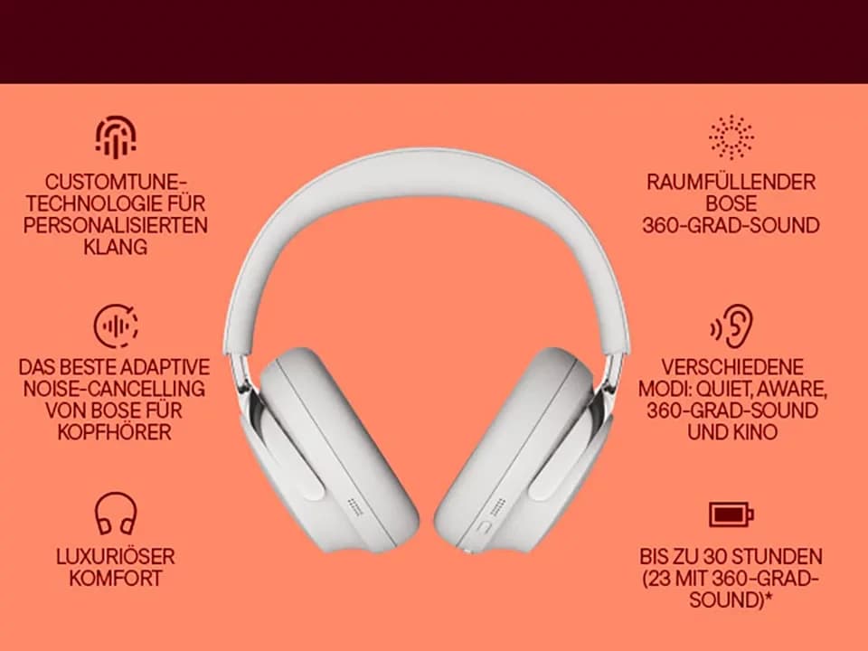 Bose QuietComfort Ultra Headphone (2nd Gen) Over-Ear-Kopfhörer (Rauschunterdrückung, integrierte Steuerung für Anrufe und Musik, kompatibel mit Siri, Bluetooth) - Thumbnail 6