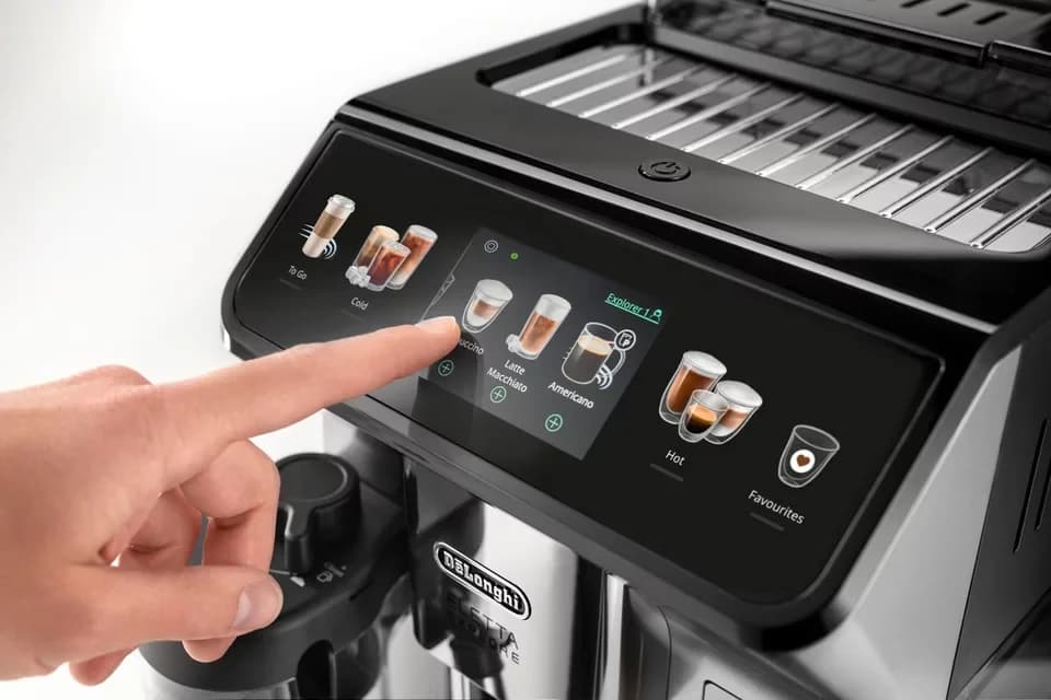 De'Longhi Kaffeevollautomat Eletta Explore ECAM450.55.S - 40 Rezepte, heißer & kalter Milchschaum, 3,5" Touch-Display, herausnehmbare Brühgruppe, einstellbarer Mahlgrad - Thumbnail 4