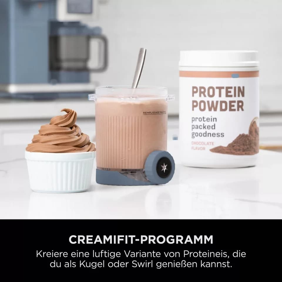 NINJA Eismaschine Ninja CREAMi Scoop & Swirl 13-in-1 Softeis- und Eismaschine NC702EU, 0,48 l, proteinreiche Leckereien mit weniger als 150 kcal - Thumbnail 4