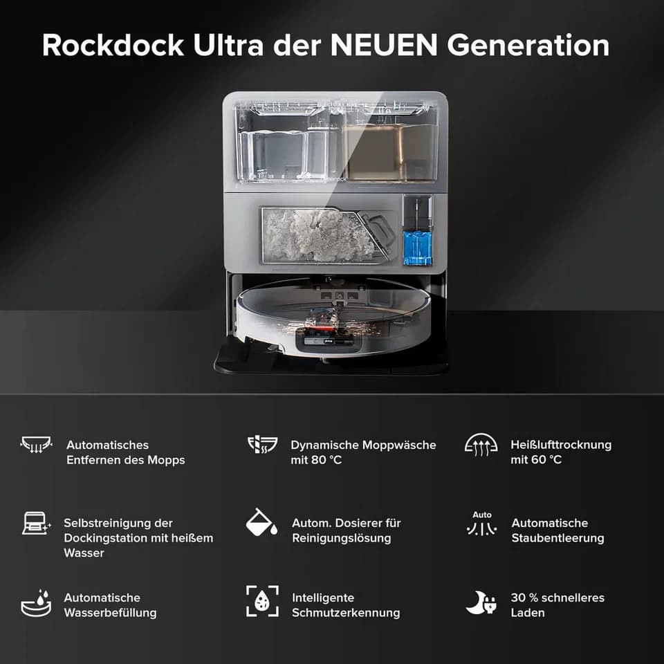 Roborock Nass-Trocken-Saugroboter Roborock Saros 10 Saugroboter mit Dual Anti-Tangle System & Dock Weiß, mit Beutel, AdaptiLift™ Chassis als Branchenpremiere - Thumbnail 6
