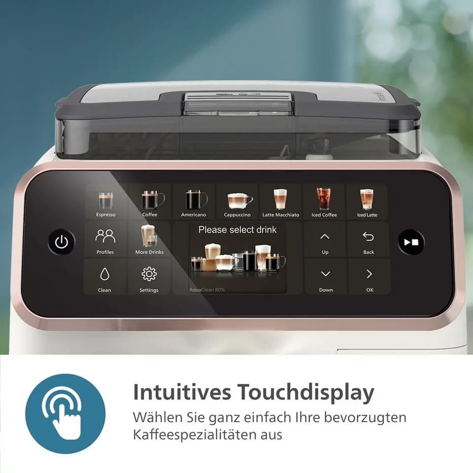 Philips Kaffeevollautomat EP5543/80 5500 Series, 20 Kaffeespezialitäten (heiß oder eisgekühlt), LatteGo-Milchsystem, SilentBrew Technologie - Thumbnail 5