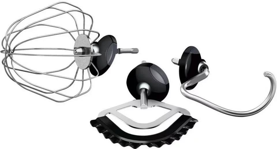 BOSCH Küchenmaschine Serie 8 MUM9A66R00, Gratis Set VeggieLove Plus MUZ9VLP1, 1600 W, 5,5 l Schüssel, Knethaken/Rühr-/Silikonbesen spülmaschinenfest, rot/silber - Thumbnail 5