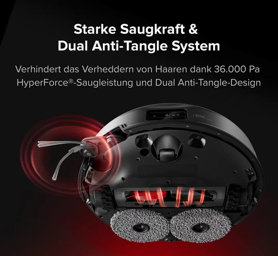 Roborock Saugroboter mit Wischfunktion Saros 20X mit 36.000 Pa Saugkraft & hohem Wischdruck, 65 W, beutellos, Mop-Abnahme, überwindet 8,8cm hohe Schwellen, StarSight2.0 Navigation - Thumbnail 4