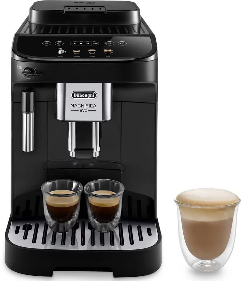 De'Longhi Kaffeevollautomat Magnifica Evo ECAM290.21.B - 4 Rezepte, mit Milchschaumdüse, schwarz, Intuitives Bedienfeld, manuelle Dampflanze, Aroma-Funktion