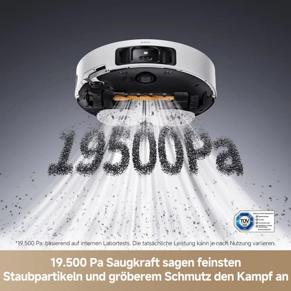 Dreame Saugroboter mit Wischfunktion L50 Pro Ultra, 600 W, 19500Pa Saugkraft, Vollautomatische Basisstation, Reinigung bei 75° C - Thumbnail 3