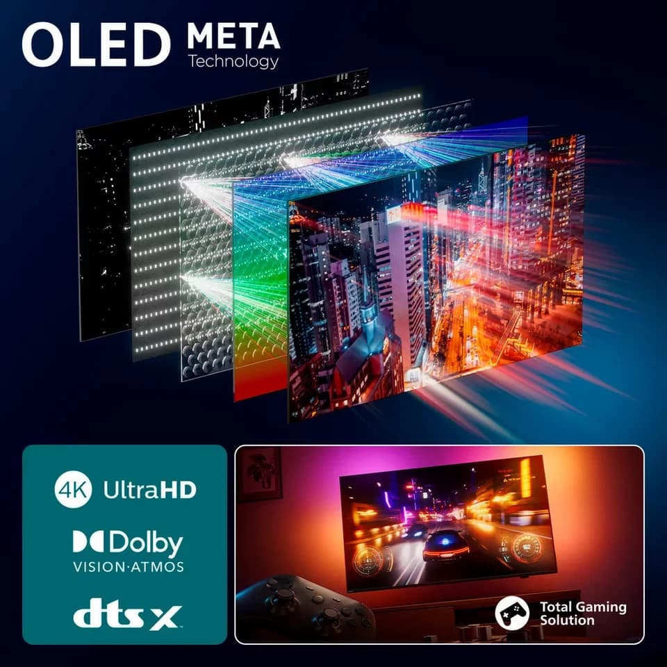 Philips 65OLED950/12 OLED-Fernseher (164 cm/65 Zoll, 4K Ultra HD, Smart-TV, Google TV, Ambilight, P5 AI, Dolby Vision & Atmos, Google TV, High-End Gaming) - Thumbnail 8