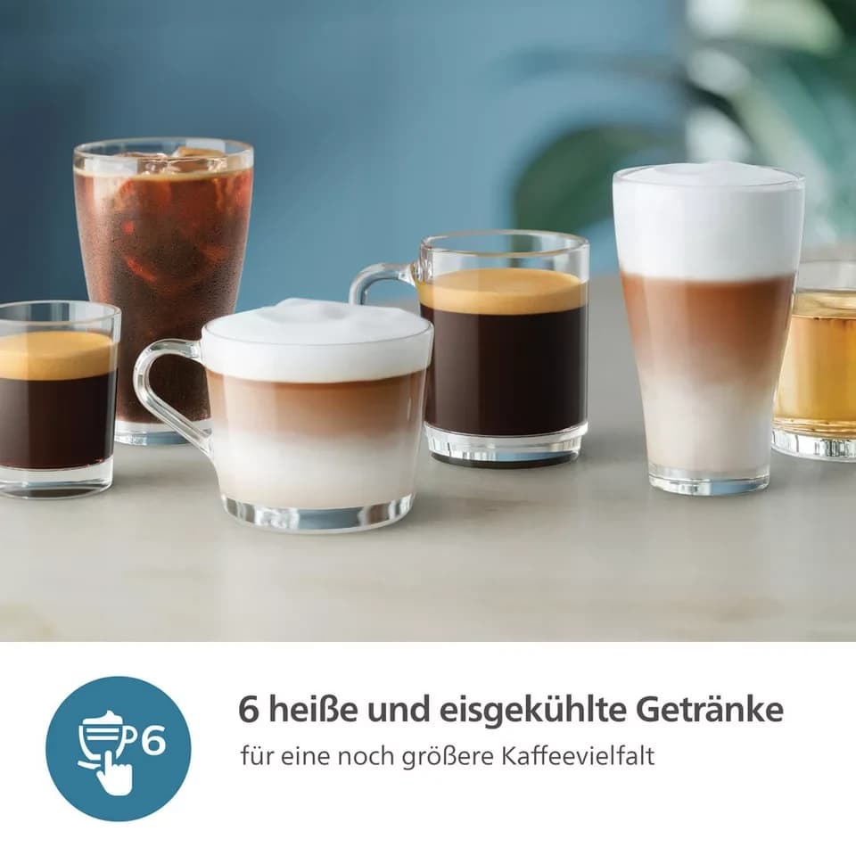 Philips Kaffeevollautomat EP3343/50 3300 Series, 6 Getränke (heiß oder eisgekühlt), LatteGo-Milchsystem, SilentBrew Technologie - Thumbnail 7