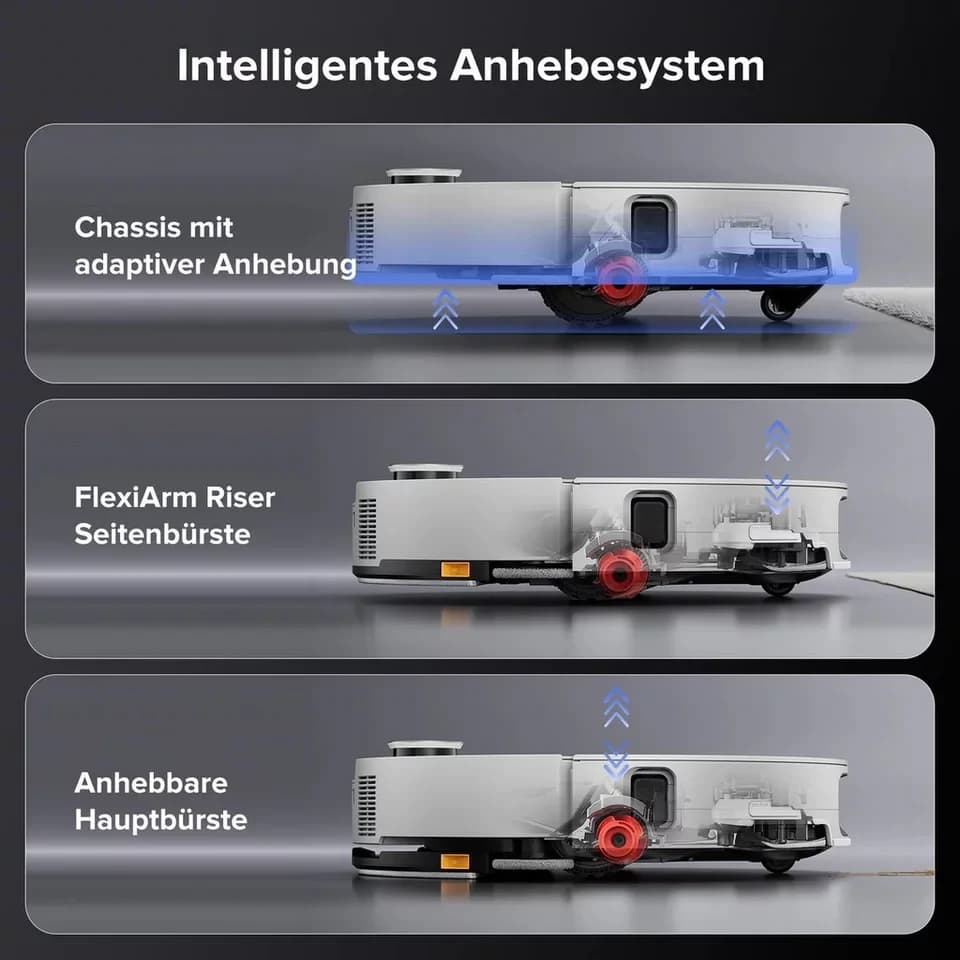 Roborock Nass-Trocken-Saugroboter Roborock Saros 10 Saugroboter mit Dual Anti-Tangle System & Dock Weiß, mit Beutel, AdaptiLift™ Chassis als Branchenpremiere - Thumbnail 7