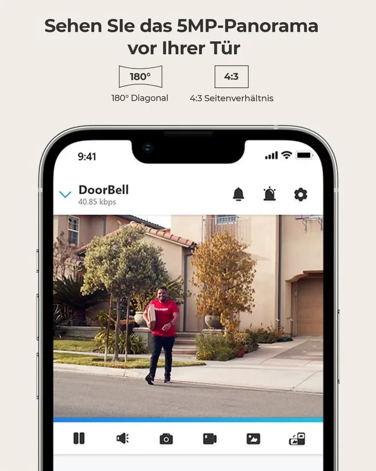 Reolink Smart Home Türklingel Video Doorbell PoE 5MP (Außenbereich, Gegensprechfunktion,180° Ultraweitwinkel,Personenerkennung,IP65) - Thumbnail 7