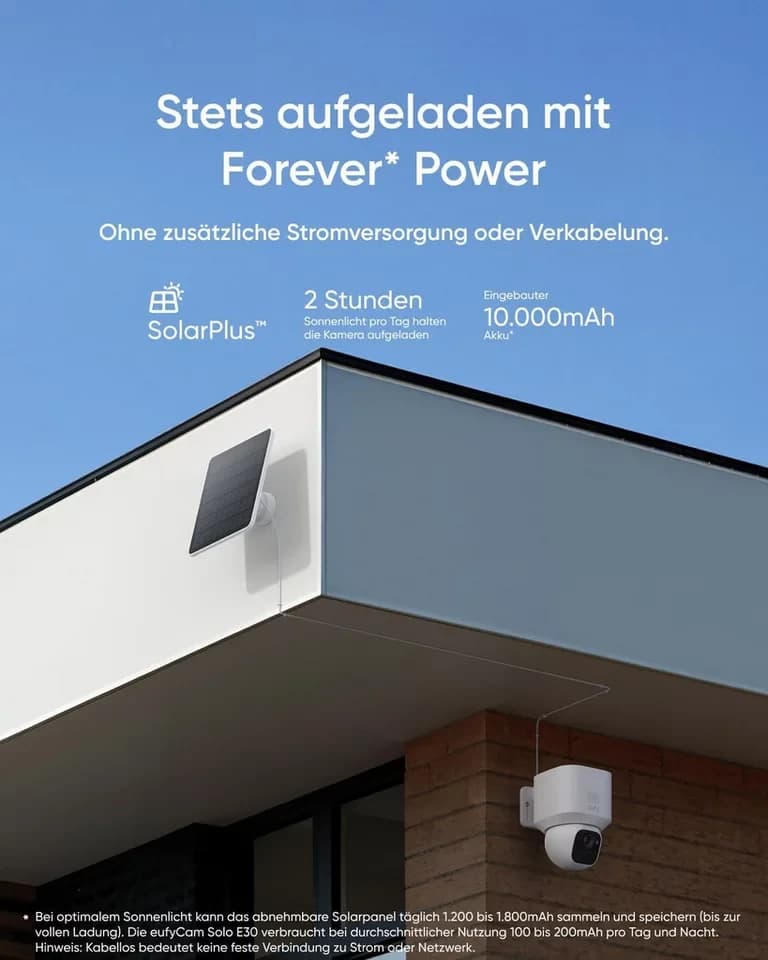 eufy Security Überwachungskamera eufy eufyCam E30 2K Kabellose Solar-Überwachungskamera Außen (Außenbereich, 4-tlg., 360°-Ansicht, 2K-Auflösung) - Thumbnail 4