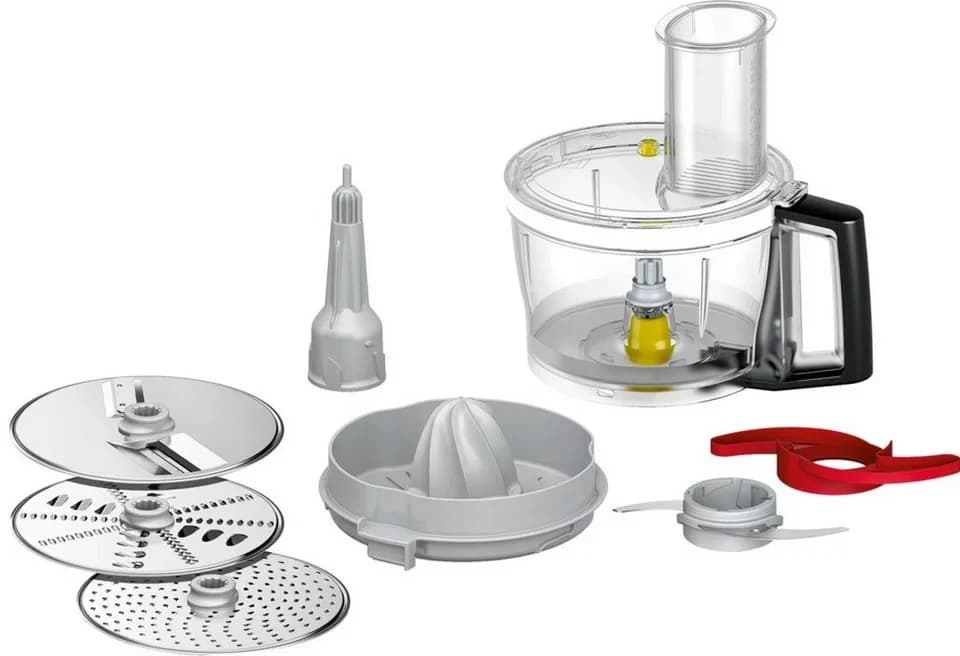 BOSCH Küchenmaschine Serie 8 MUM9A66R00, Gratis Set VeggieLove Plus MUZ9VLP1, 1600 W, 5,5 l Schüssel, Knethaken/Rühr-/Silikonbesen spülmaschinenfest, rot/silber - Thumbnail 4