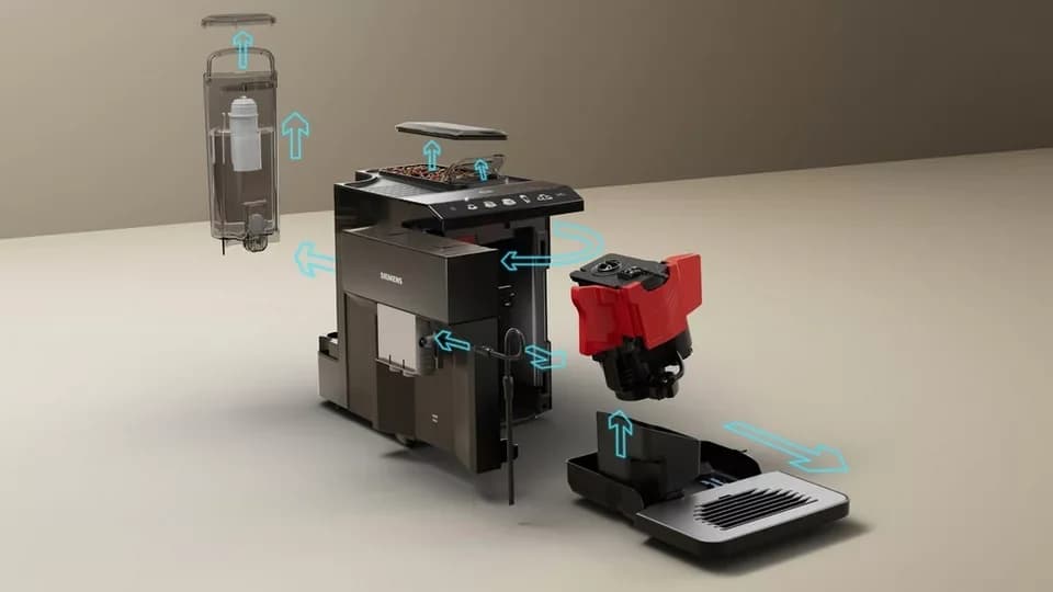 SIEMENS Kaffeevollautomat EQ500 classic TP513D09, viele Kaffeespezialitäten, OneTouch-Funktion, intuitives Farbdisplay, automatische Dampfreinigung, schwarz - Thumbnail 6