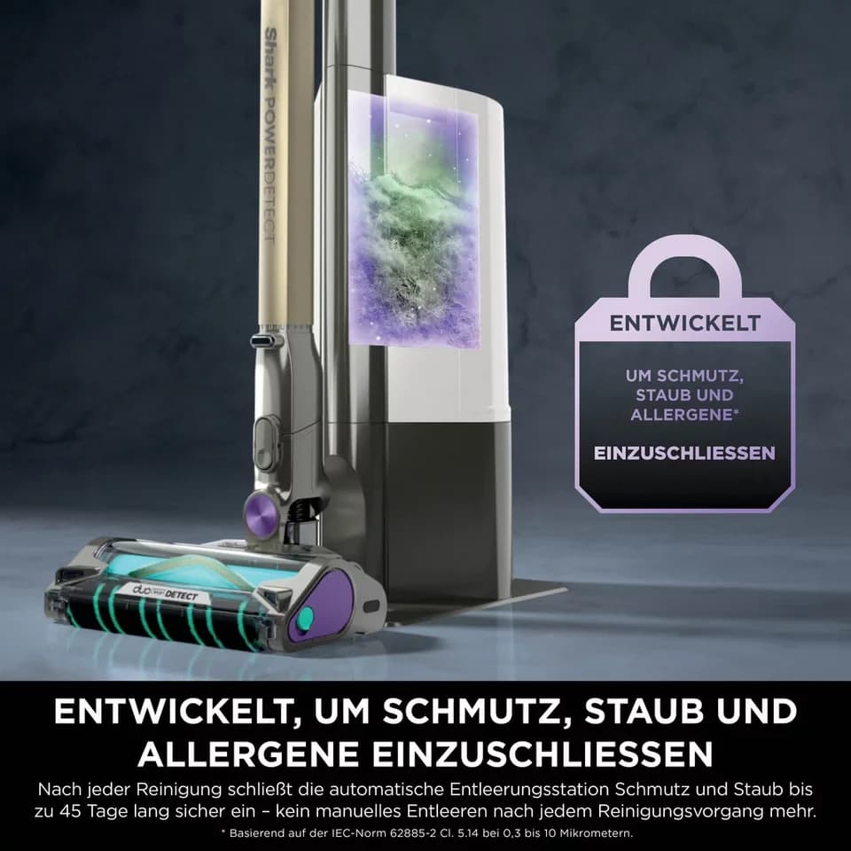 Shark Akku-Stielstaubsauger Shark PowerDetect Clean & Empty IP3251EUT, 380 W, beutellos, Akku-Staubsauger für Tierhaare, automatische Entleerungsstation - Thumbnail 6