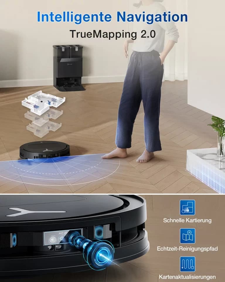 ECOVACS Saugroboter mit Wischfunktion, DEEBOT T50 OMNI Gen2, mit Beutel - Thumbnail 7