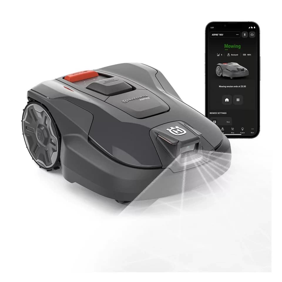 Husqvarna Rasenmähroboter Automower® Aspire R6V, bis 600 m² Rasenfläche, ohne Begrenzungskabel, Objekterkennung, GPS-Navigation, WLAN-Steuerung