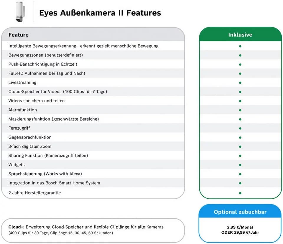BOSCH Smart Home Kamera Smart Home Eyes II (Außenbereich) - Thumbnail 6
