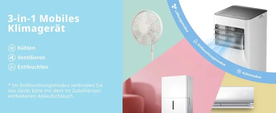 comfee 3-in-1-Klimagerät »Easy Cool 9000« starker Luftstrom, App und Sprachsteuerung möglich, für Räume bis zu 33 m², mit Temperatursensor - Thumbnail 4