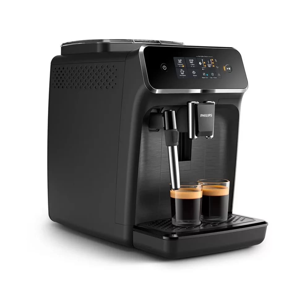 Philips Kaffeevollautomat EP2220/10 2200 Serie, 2 Kaffeespezialitäten, Panarello Milchschäumer, anpassbarer Aromastärke