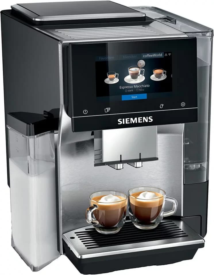 SIEMENS Kaffeevollautomat EQ700 integral TQ717D03, Cold Brew, intuitives 5" TFT-Display, App, aromaSelect, 30 Favoriten, autom. Dampfreinigung, edelstahl