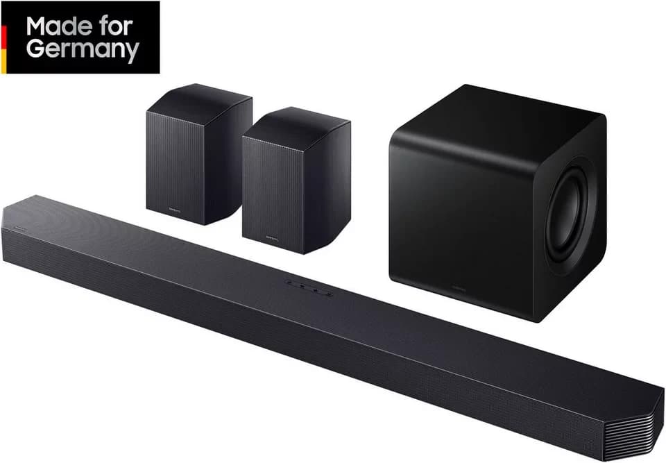 Samsung HW-Q935GF Q-Soundbar Soundbar 9.1.4 (Bluetooth, WLAN (WiFi), 40 W, 9.1.4-Kanal Subwoofer & Rücklautsprecher, Kabellos Dolby Atmos, DTS:X)